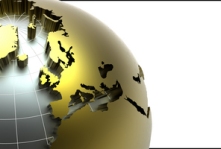 golden globe isolated on white background